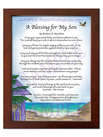 A Blessing for My Son (baby) - Baby Gift - PurpleWishingGate.com
