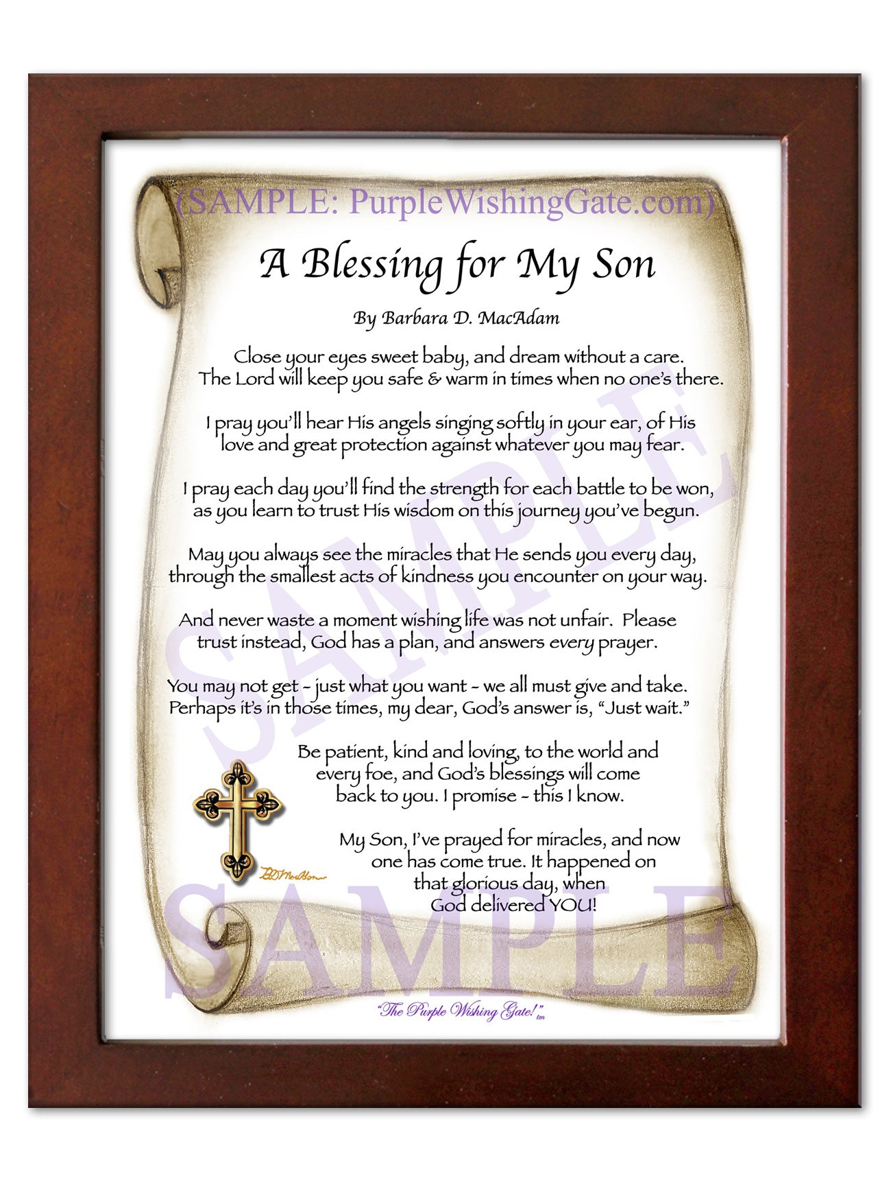 A Blessing for My Son (baby) - Baby Gift - PurpleWishingGate.com