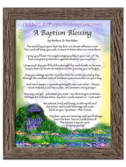 A Baptism Blessing - Baptism Gift - PurpleWishingGate.com