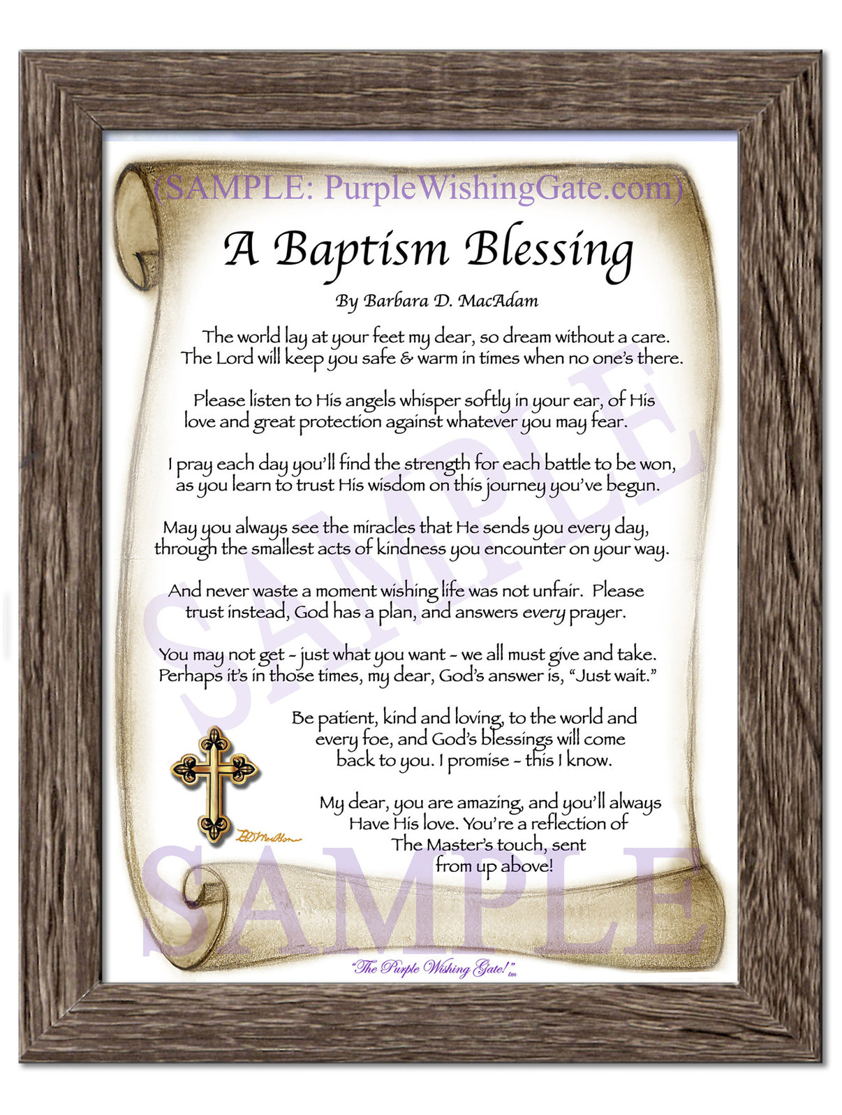 A Baptism Blessing - Baptism Gift - PurpleWishingGate.com