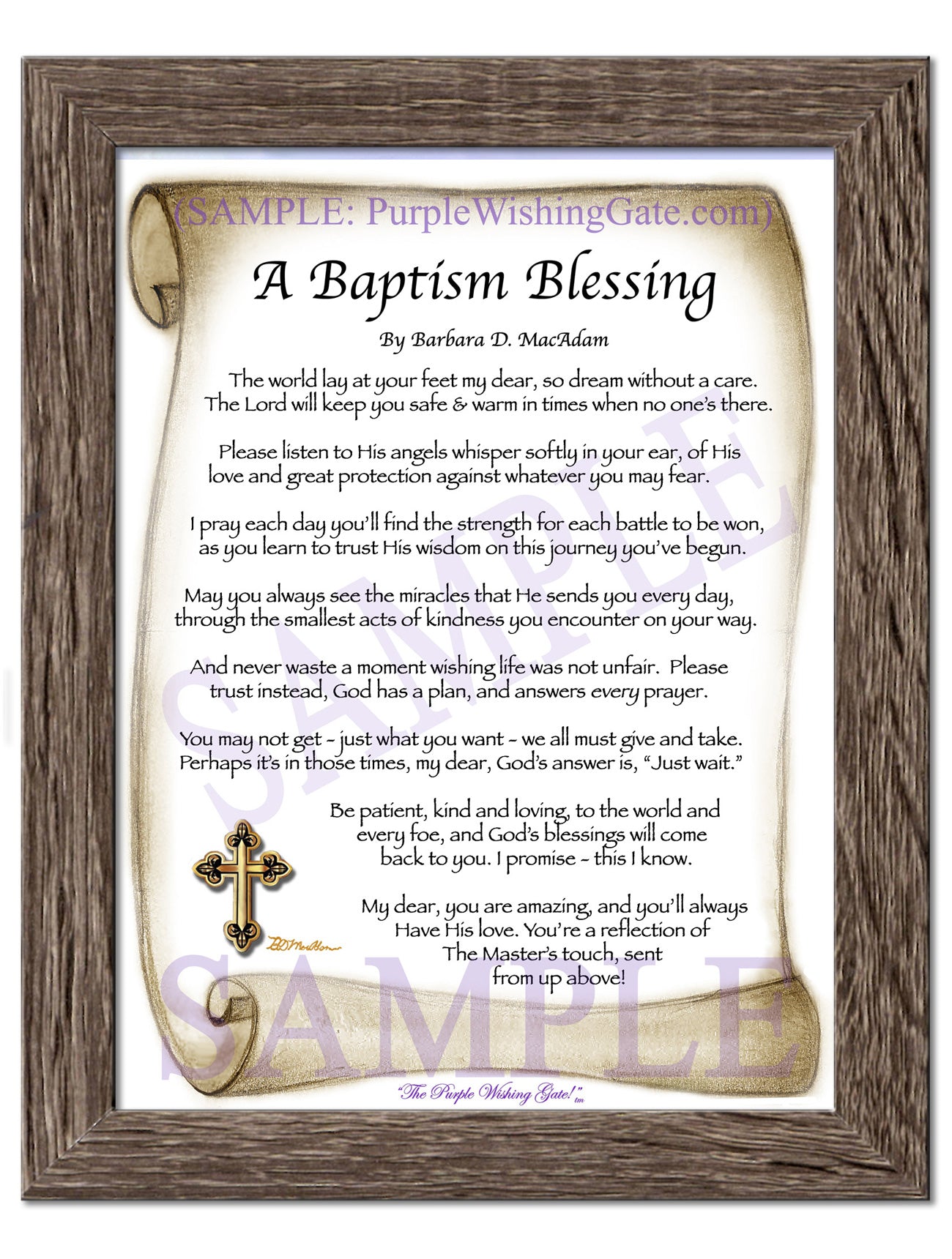 A Baptism Blessing - Baptism Gift - PurpleWishingGate.com