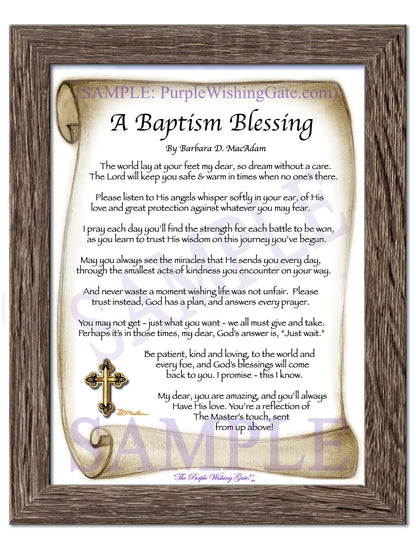 A Baptism Blessing - Baptism Gift - PurpleWishingGate.com