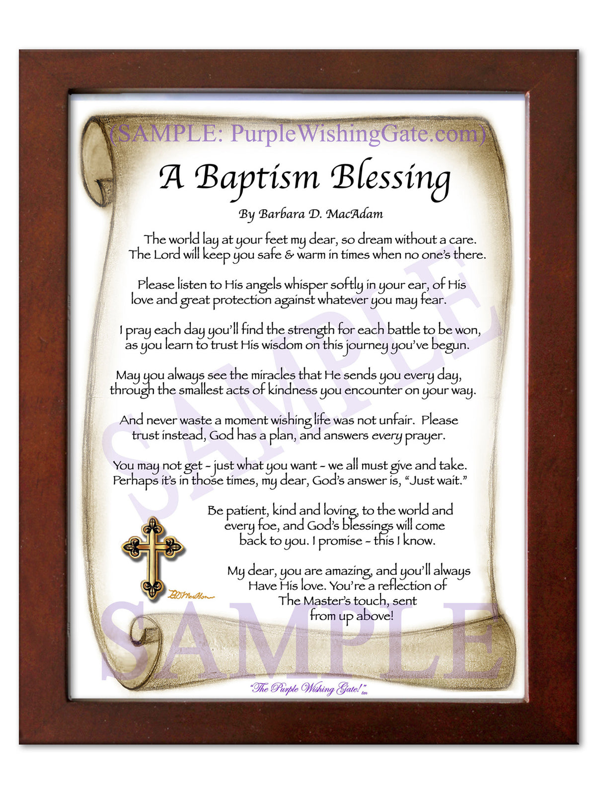 A Baptism Blessing - Baptism Gift - PurpleWishingGate.com