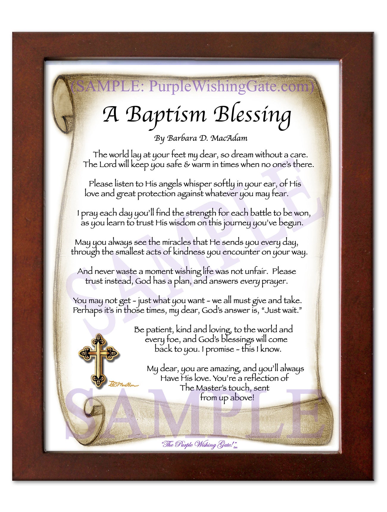 A Baptism Blessing - Baptism Gift - PurpleWishingGate.com
