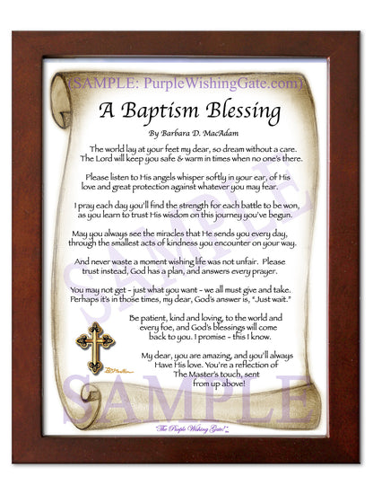 A Baptism Blessing - Baptism Gift - PurpleWishingGate.com