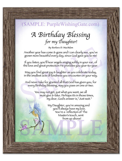 A Birthday Blessing for my Daughter! - Birthday Gift - PurpleWishingGate.com