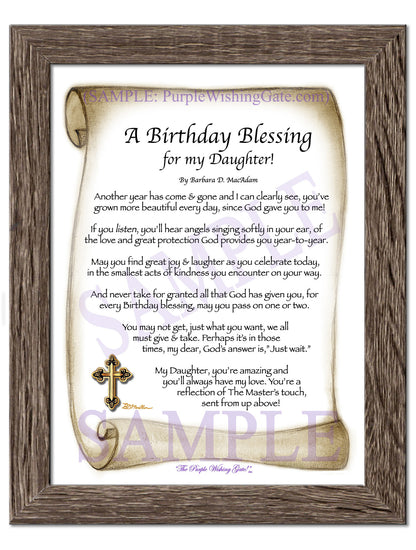 A Birthday Blessing for my Daughter! - Birthday Gift - PurpleWishingGate.com