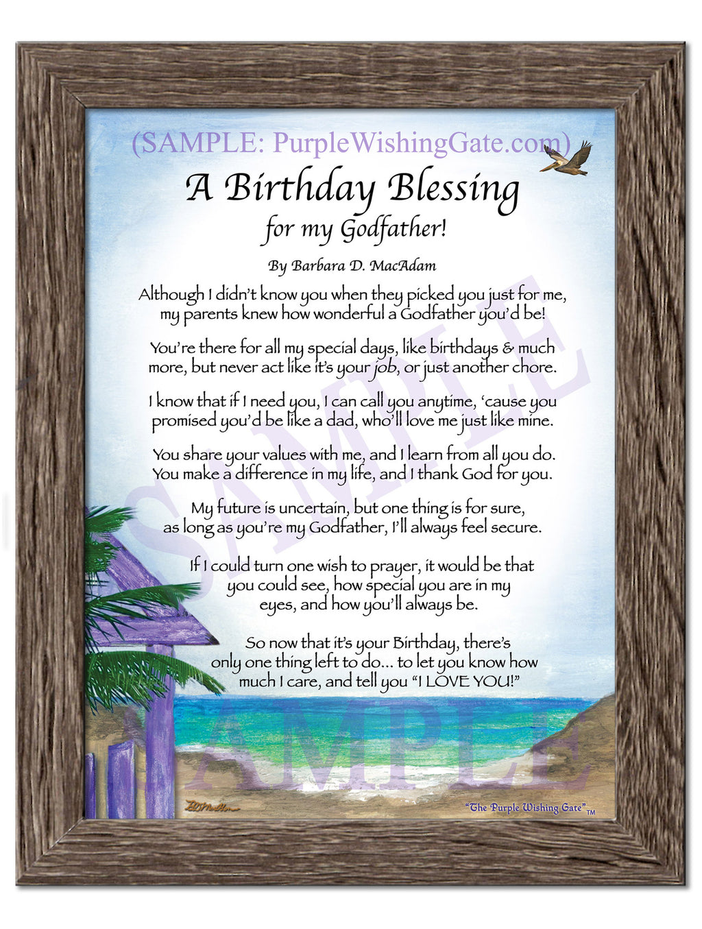 A Birthday Blessing for my Godfather: Paradise Cove / 5x7 / 5x7 Birchwood

