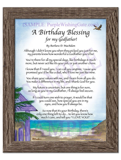 A Birthday Blessing for my Godfather! - Birthday Gift - PurpleWishingGate.com
