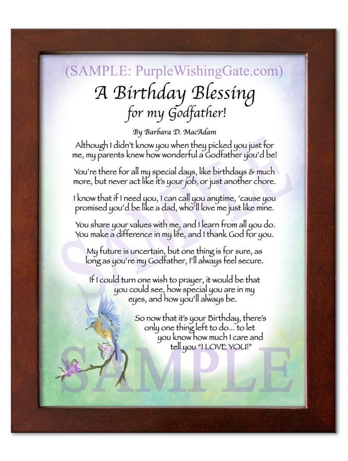 Birthday Gift for Godfather: Personalized Blessing | PurpleWishingGate