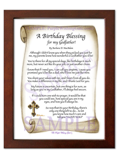A Birthday Blessing for my Godfather! - Birthday Gift - PurpleWishingGate.com