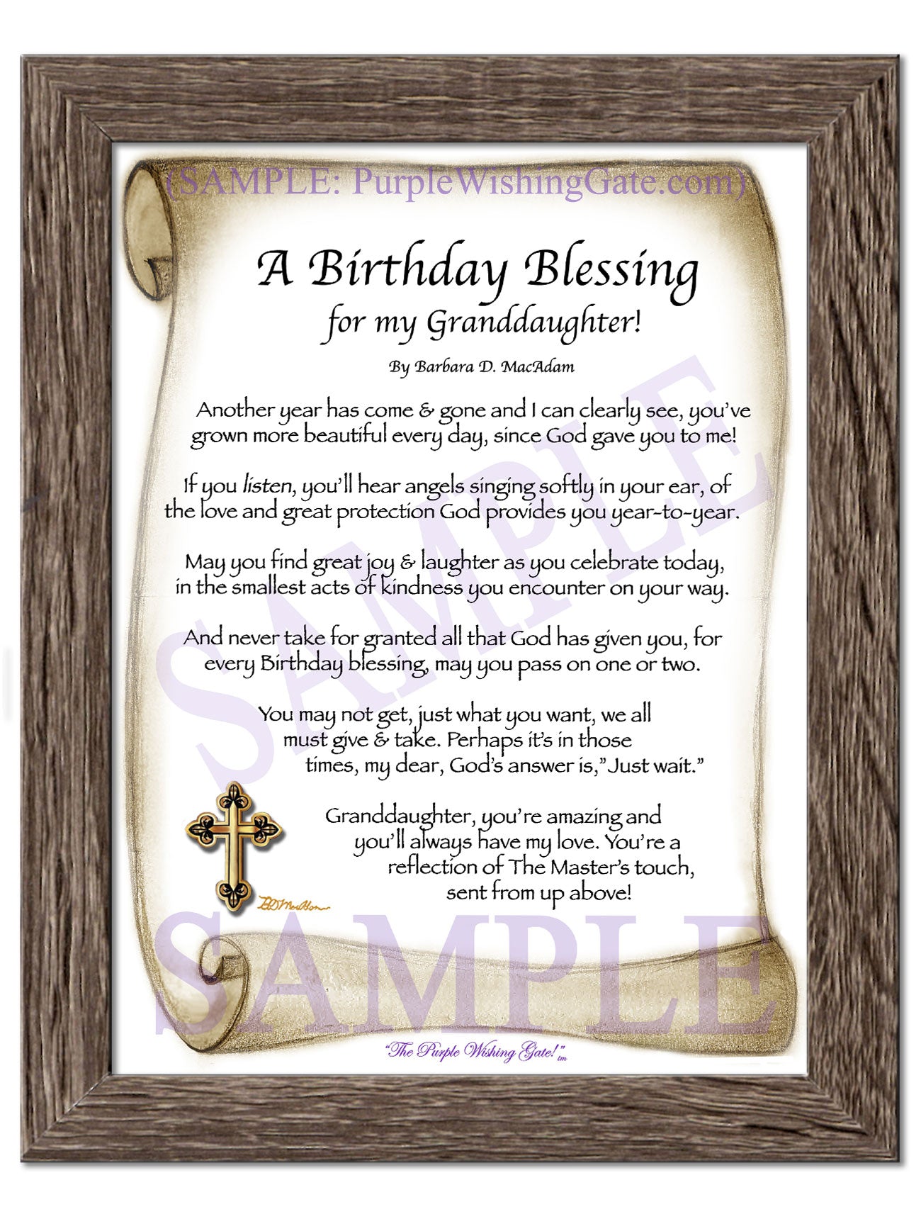 A Birthday Blessing for my Granddaughter! - Birthday Gift - PurpleWishingGate.com