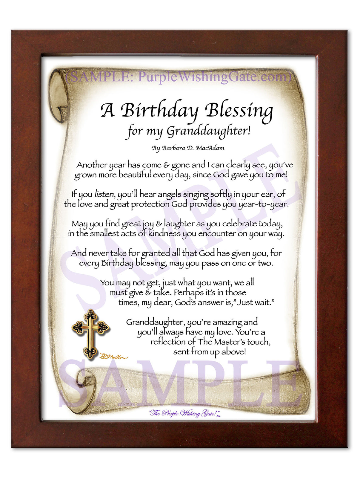 A Birthday Blessing for my Granddaughter! - Birthday Gift - PurpleWishingGate.com