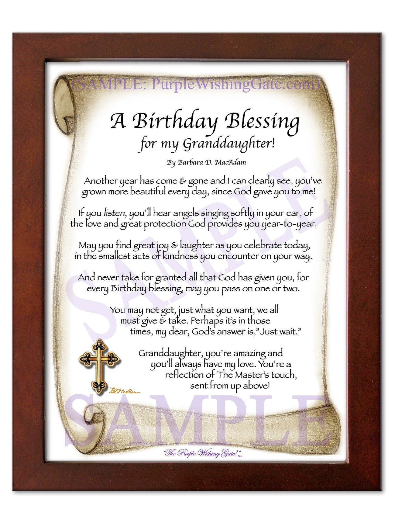 A Birthday Blessing for my Granddaughter! - Birthday Gift - PurpleWishingGate.com