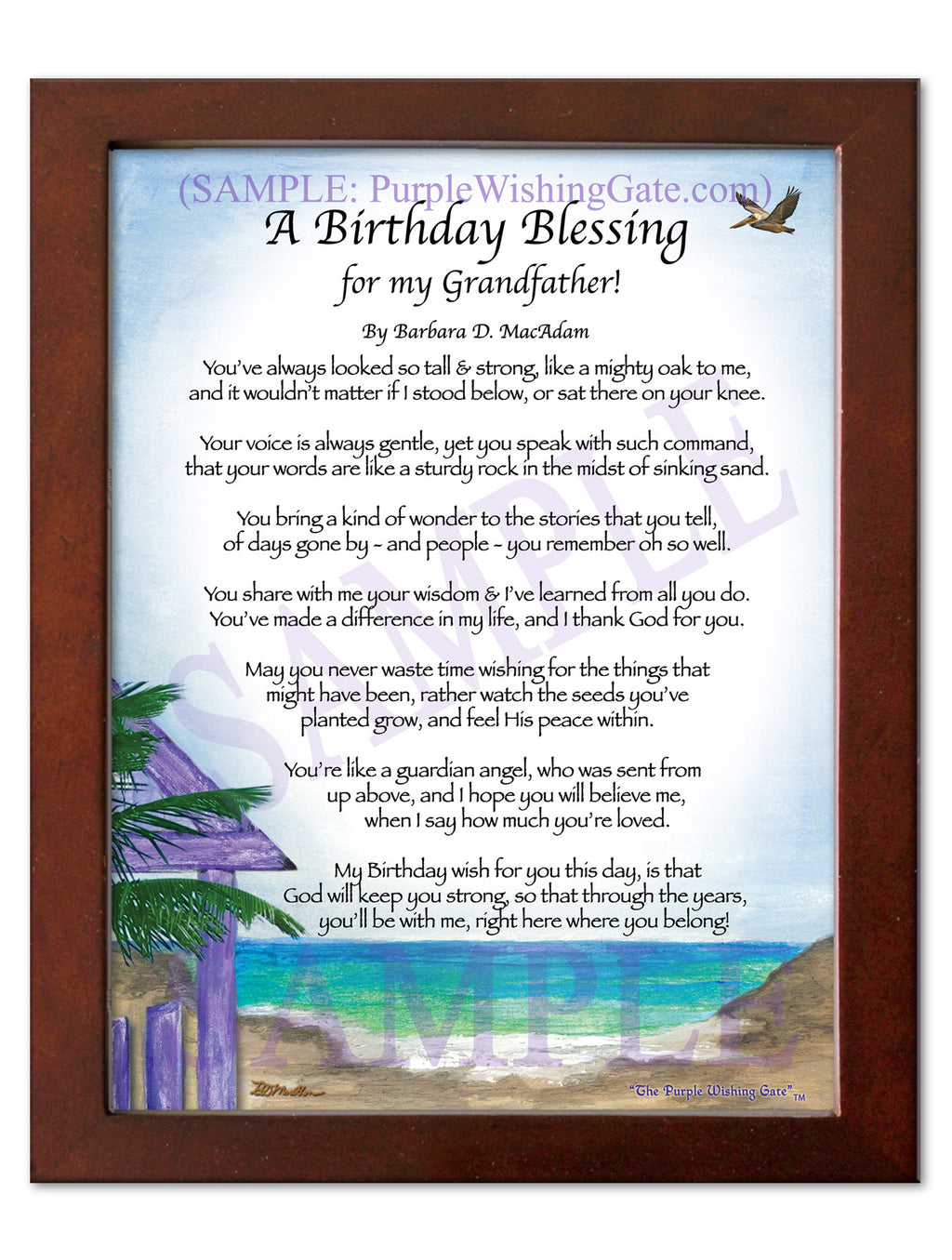 A Birthday Blessing for my Grandfather: Paradise Cove / 5x7 / 5x7 Walnut
