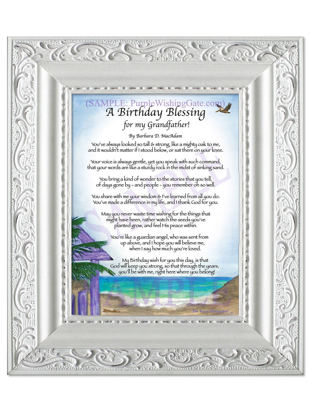 A Birthday Blessing for my Grandfather: Paradise Cove / 5x7 / 5x7 Vintage White
