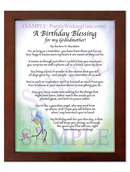 A Birthday Blessing for my Grandmother! - Birthday Gift - PurpleWishingGate.com