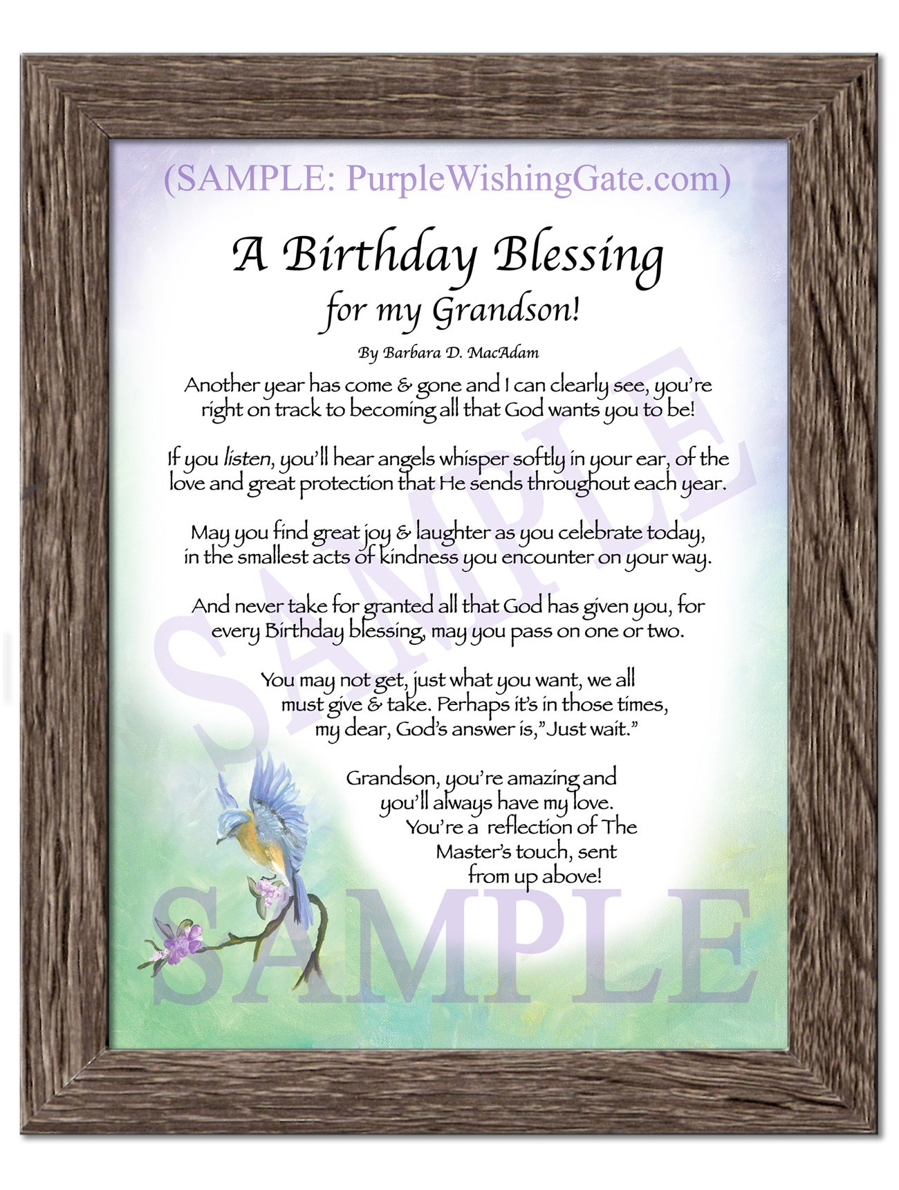 A Birthday Blessing for my Grandson! - Birthday Gift - PurpleWishingGate.com