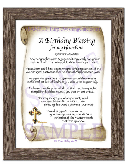 A Birthday Blessing for my Grandson! - Birthday Gift - PurpleWishingGate.com