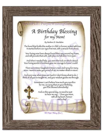 A Birthday Blessing for my Mom! - Birthday Gift - PurpleWishingGate.com