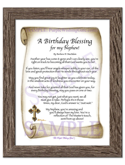 A Birthday Blessing for my Nephew! - Birthday Gift - PurpleWishingGate.com