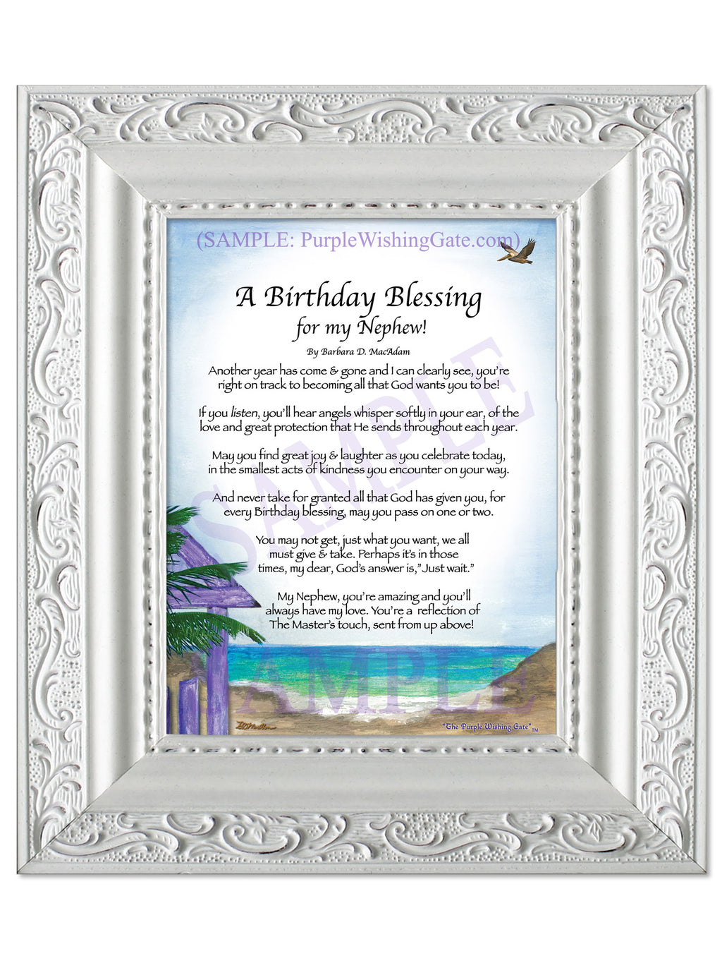 A Birthday Blessing for my Nephew: Paradise Cove / 5x7 / 5x7 Vintage White
