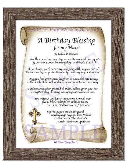 A Birthday Blessing for my Niece! - Birthday Gift - PurpleWishingGate.com