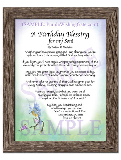 A Birthday Blessing for my Son! - Birthday Gift - PurpleWishingGate.com