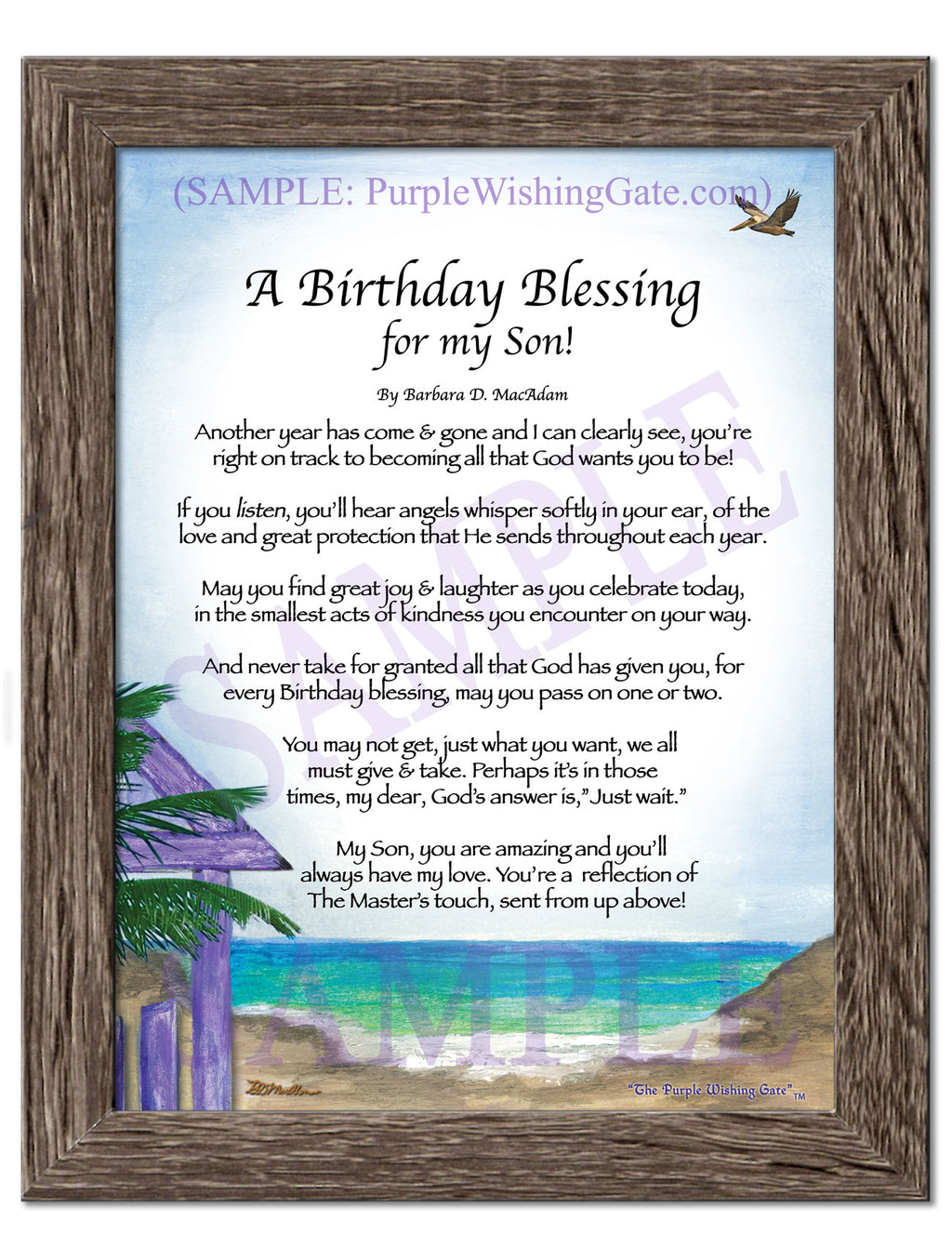 A Birthday Blessing for my Son: Paradise Cove / 5x7 / 5x7 Birchwood
