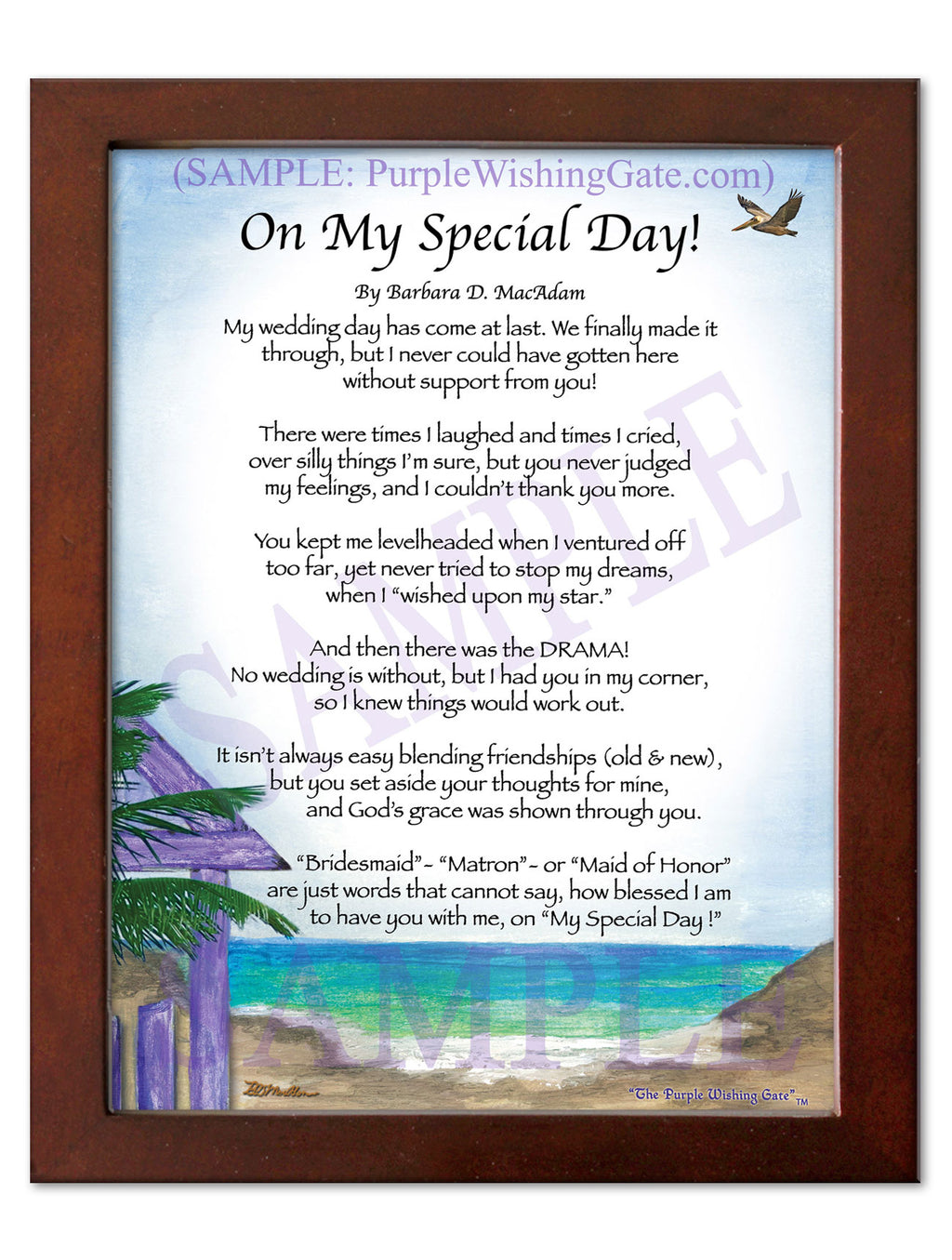 On My Special Day | Bridal Party Gift: Paradise Cove / 5x7 / 5x7 Walnut
