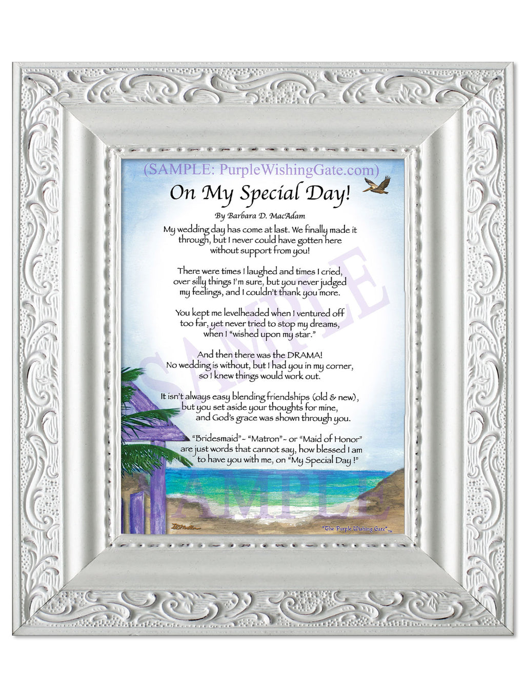 On My Special Day | Bridal Party Gift: Paradise Cove / 5x7 / 5x7 Vintage White
