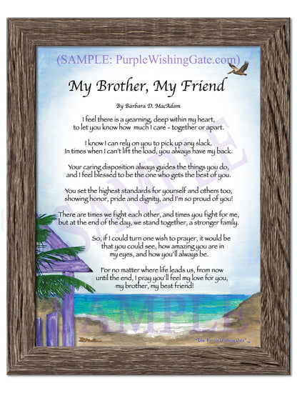 My Brother, My Friend - Gifts for Brother - PurpleWishingGate.com