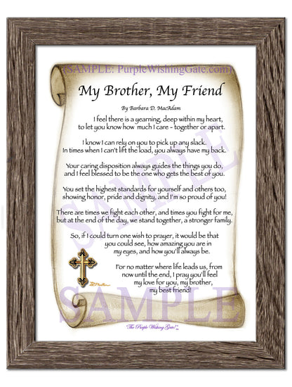 My Brother, My Friend - Gifts for Brother - PurpleWishingGate.com