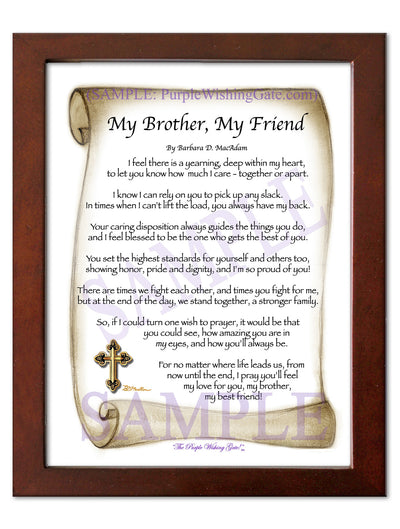 My Brother, My Friend: Personalize Poem Gifts! | PurpleWishingGate.com