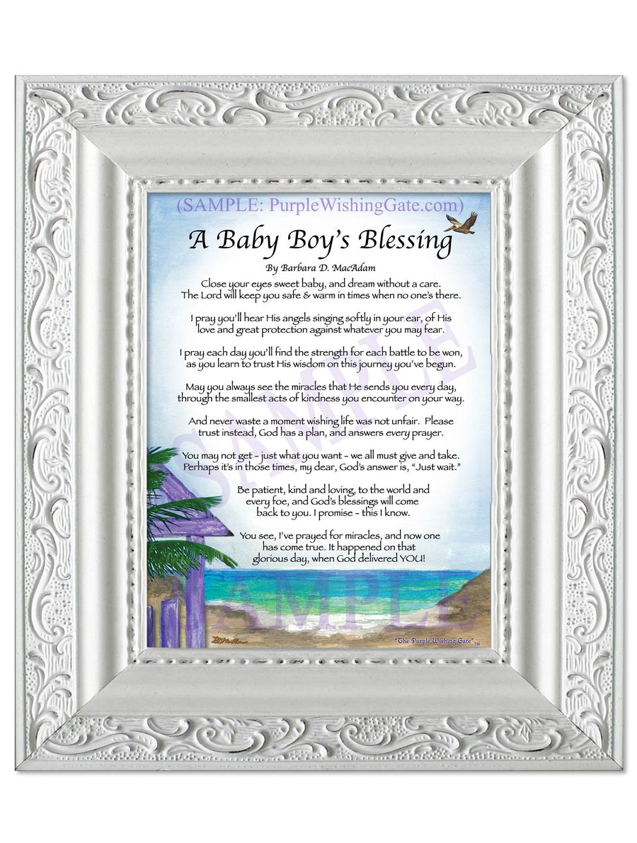 Baby Boy's Blessing: Personalized, Framed Gift! | PurpleWishingGate