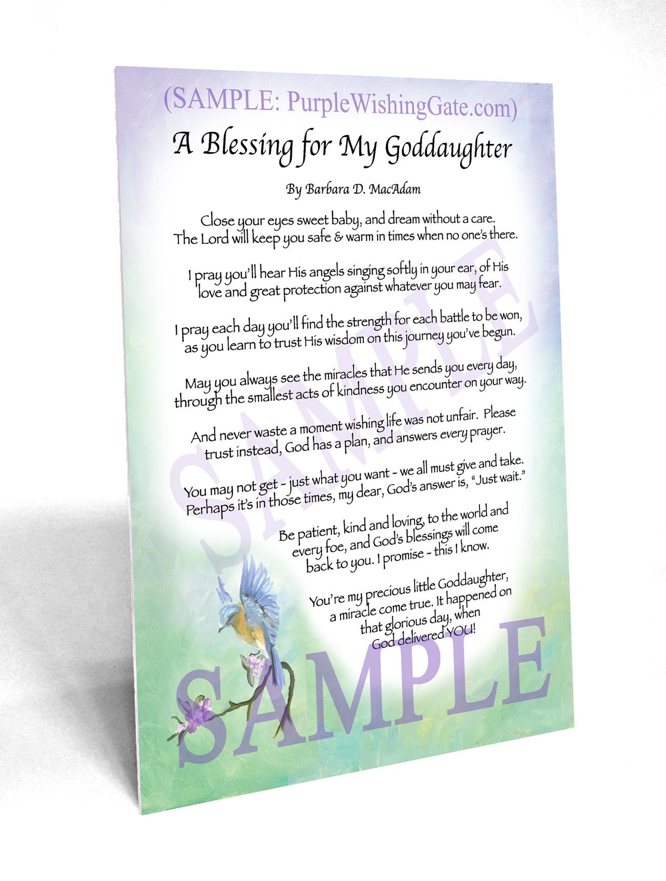 A Blessing for My Goddaughter (baby) - Baby Gift - PurpleWishingGate.com