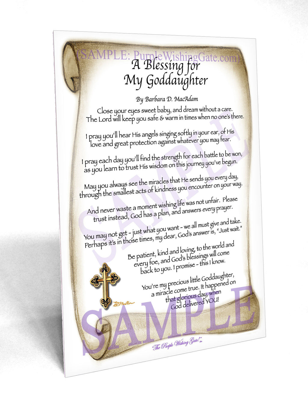 A Blessing for My Goddaughter (baby) - Baby Gift - PurpleWishingGate.com