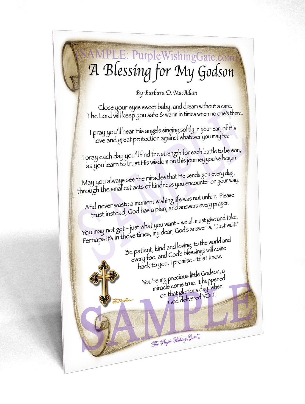 A Blessing for My Godson (baby) - Baby Gift - PurpleWishingGate.com