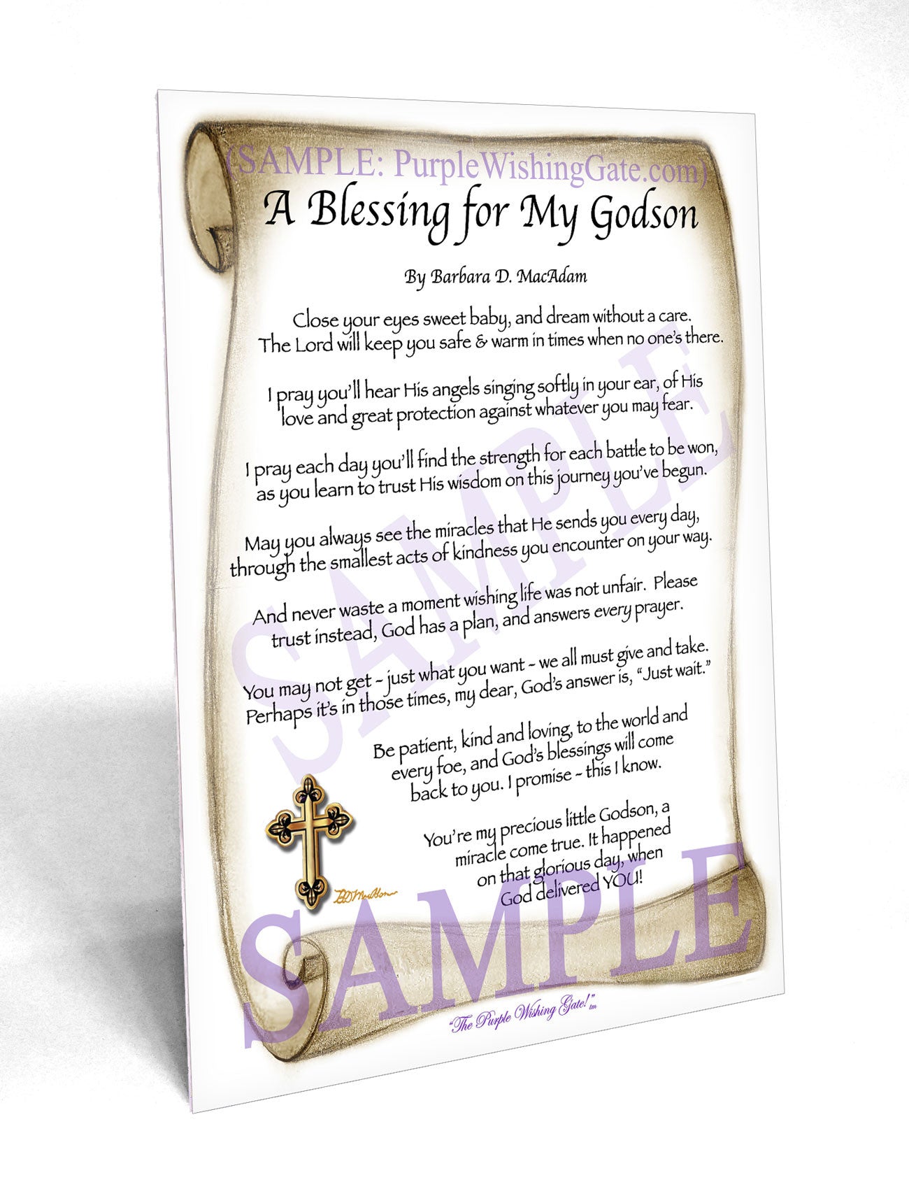 A Blessing for My Godson (baby) - Baby Gift - PurpleWishingGate.com