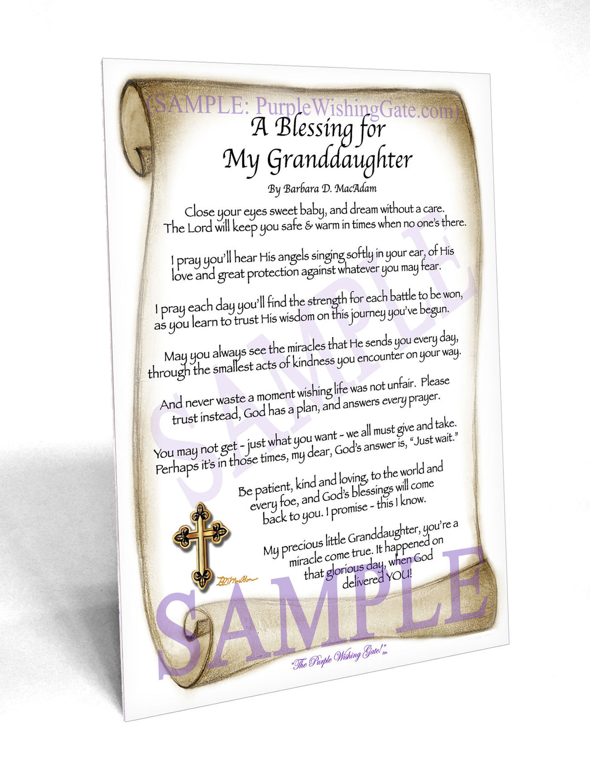 A Blessing for My Granddaughter (baby) - Baby Gift - PurpleWishingGate.com
