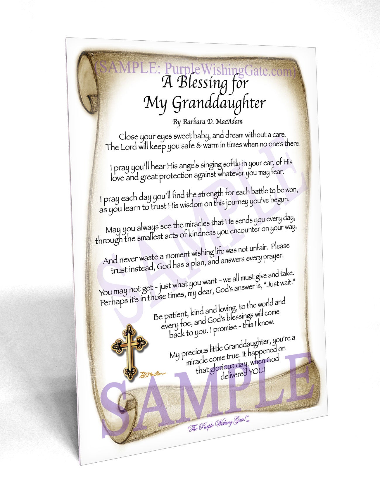 A Blessing for My Granddaughter (baby) - Baby Gift - PurpleWishingGate.com