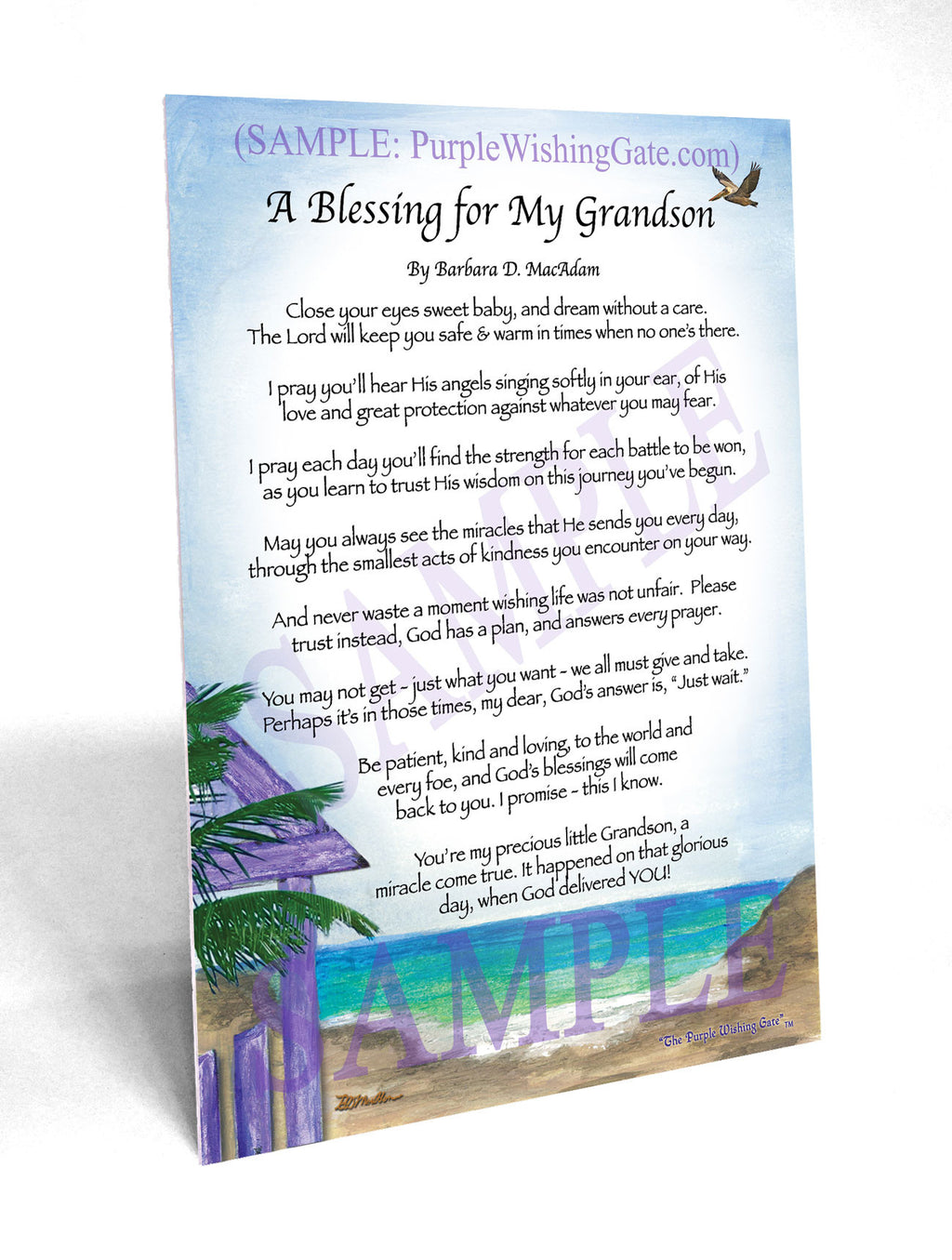 A Blessing for My Grandson (baby) - Baby Gift - PurpleWishingGate.com