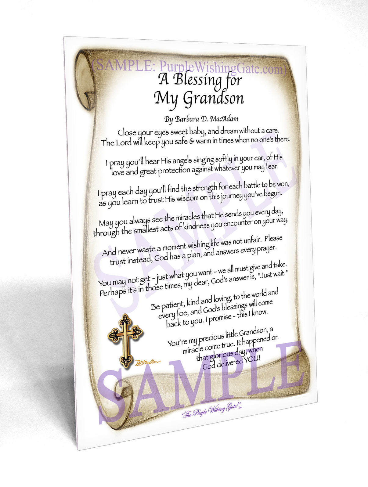 A Blessing for My Grandson (baby) - Baby Gift - PurpleWishingGate.com