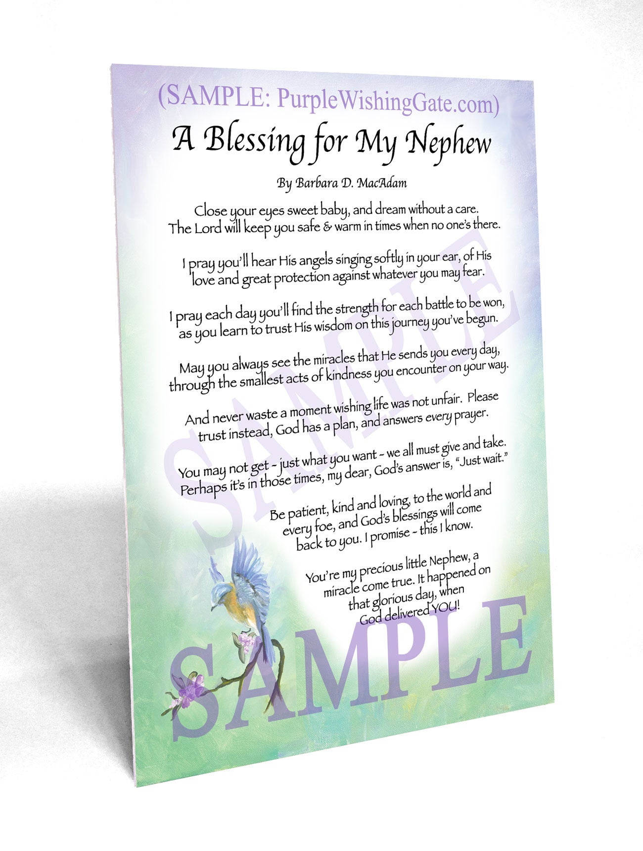 A Blessing for My Nephew (baby) - Baby Gift - PurpleWishingGate.com