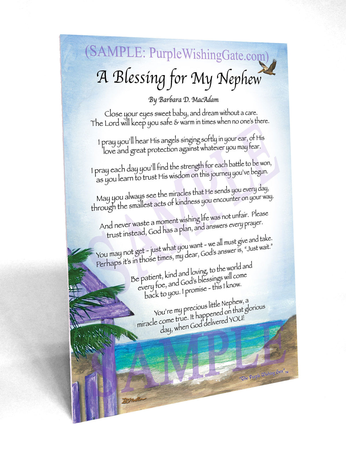 A Blessing for My Nephew (baby) - Baby Gift - PurpleWishingGate.com