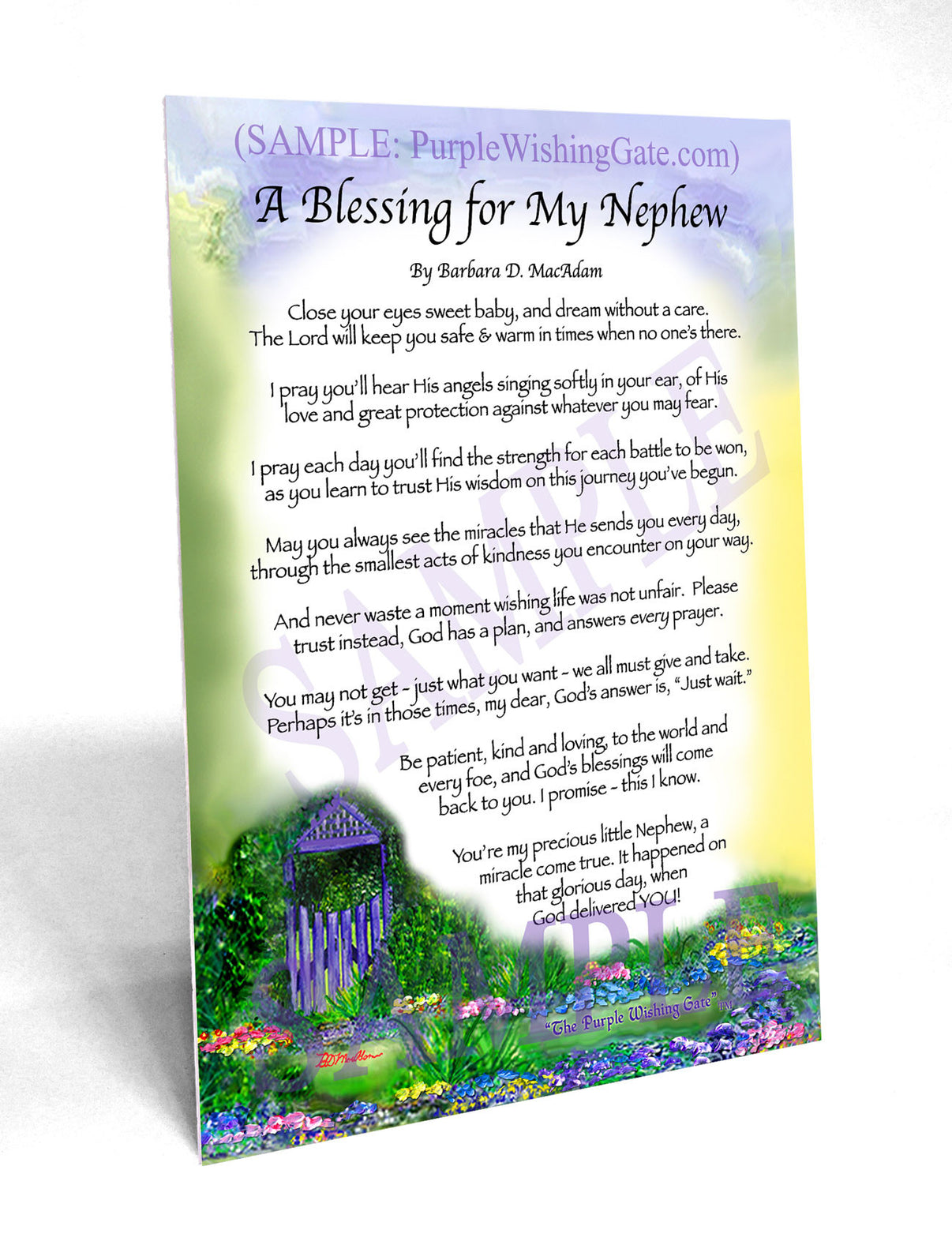 A Blessing for My Nephew (baby) - Baby Gift - PurpleWishingGate.com