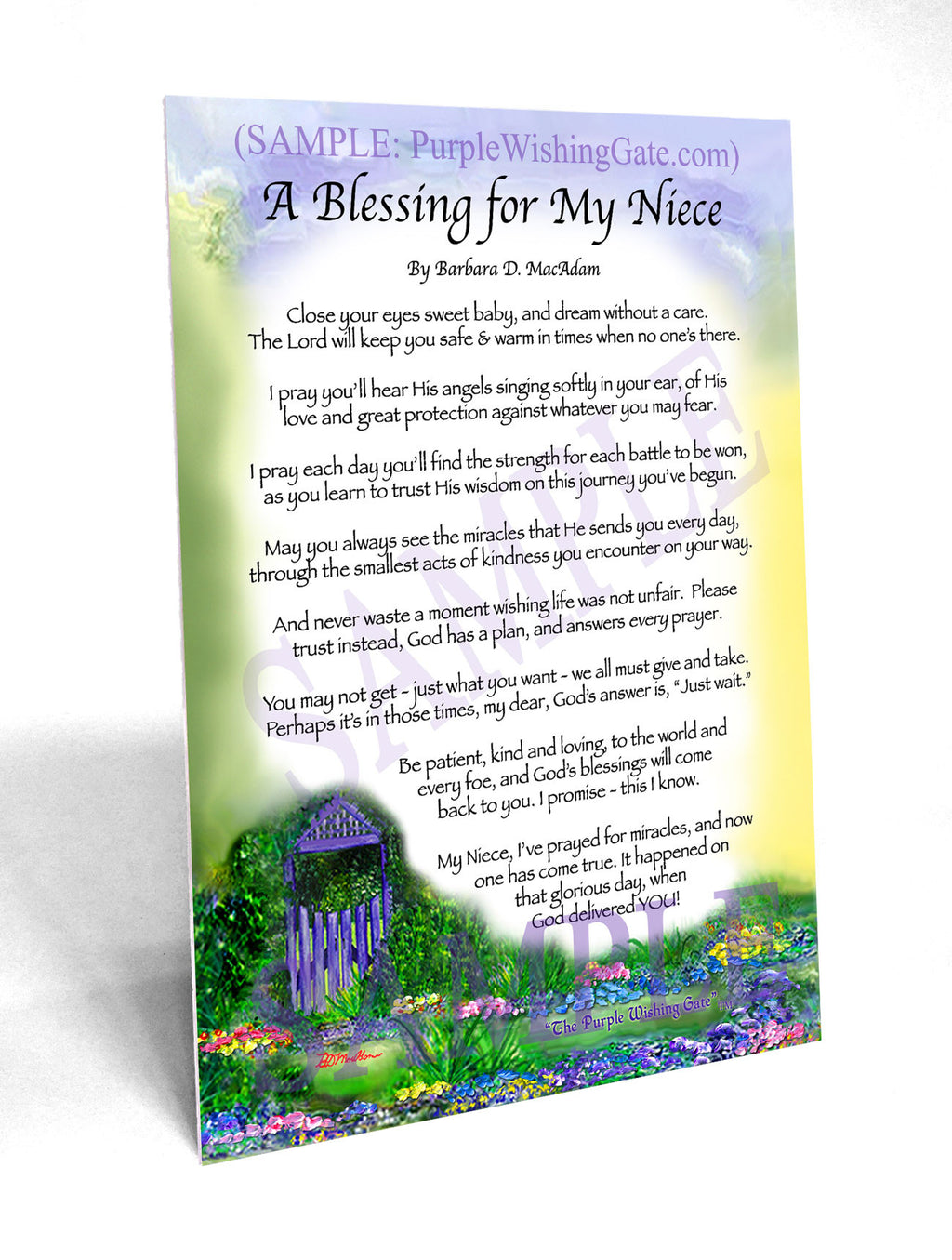 A Blessing for My Niece (baby): Purple Wishing Gate / 5x7
