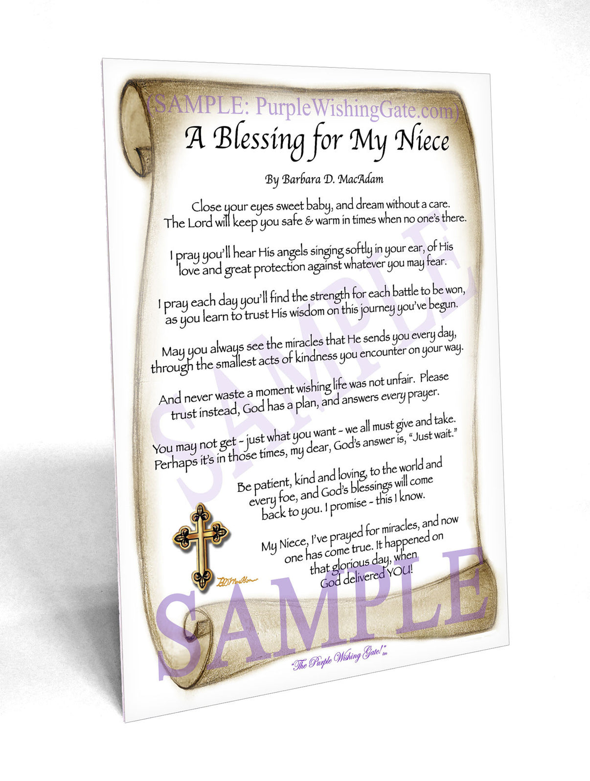 A Blessing for My Niece (baby) - Baby Gift - PurpleWishingGate.com