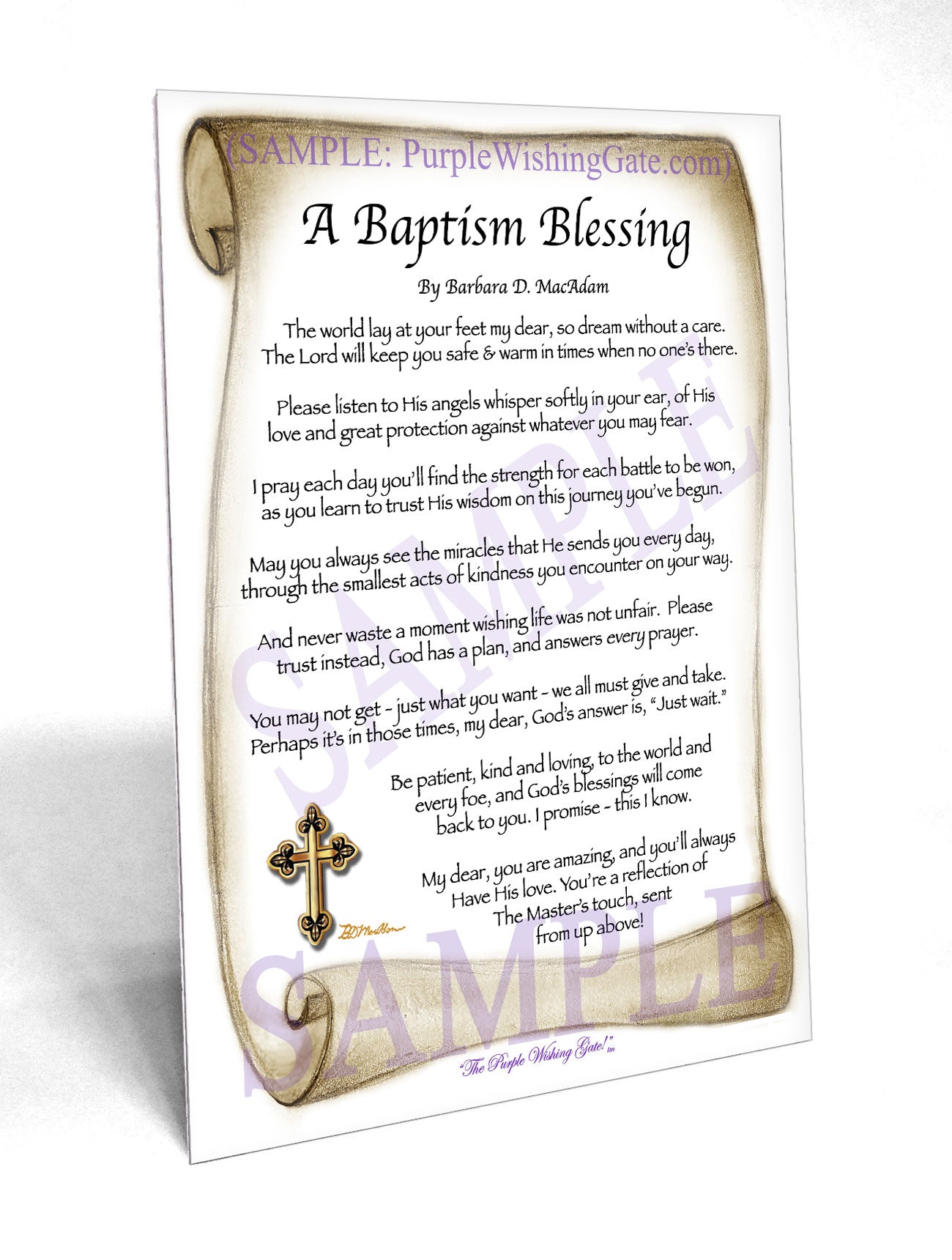 A Baptism Blessing - Baptism Gift - PurpleWishingGate.com