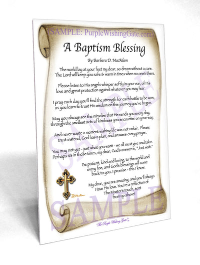 A Baptism Blessing: Personalized, Framed Gift! 